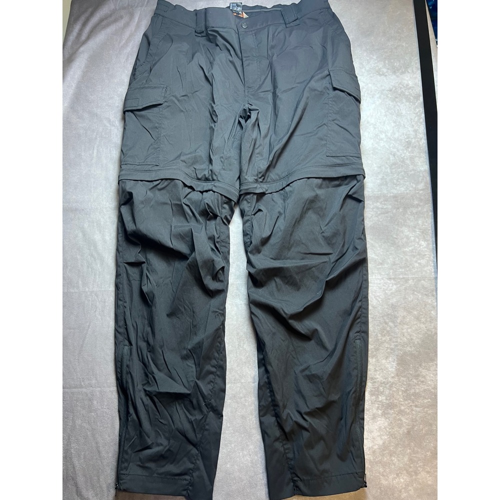 5.11 Tactical Convertible Men Pants 38x32 Black Cargo Zip Off Hiking Outdoor